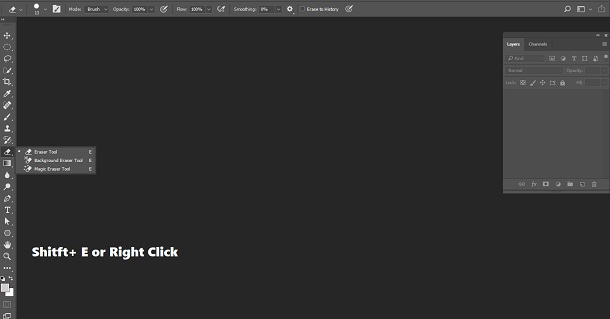 Eraser Tool Selection